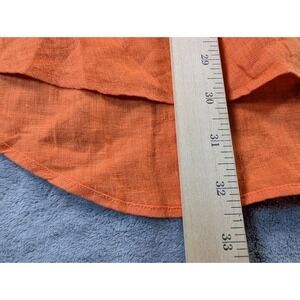 Ralph Lauren Mens XL Orange 100% Linen Short Sleeve Button Down Pony Logo Shirt